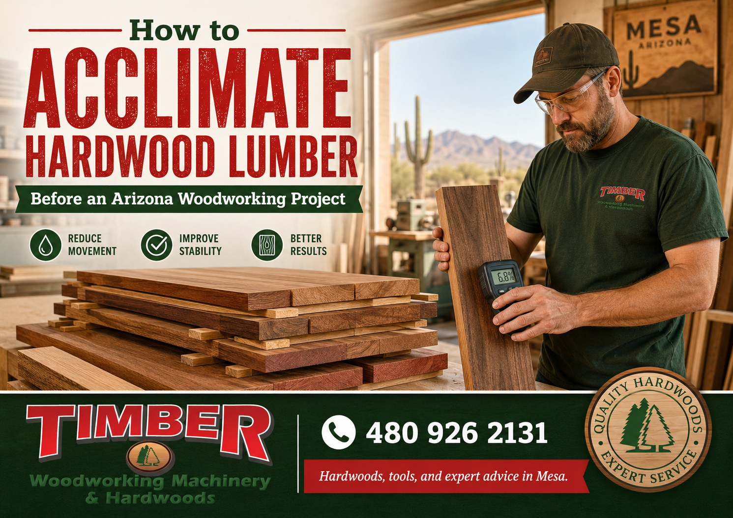 How to Acclimate Hardwood Lumber Before an Arizona Woodworking Project